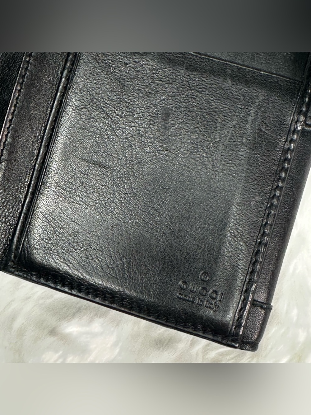*GUCCI* VTG Cherry Line Black Leather Long Wallet COA - Picture 7 of 14